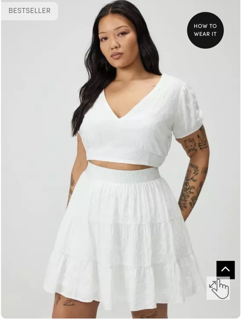 torrid White Eyelet A-Line Skirt plus torrid bracelet